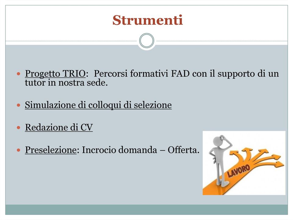 sede. Simulazione di colloqui di selezione