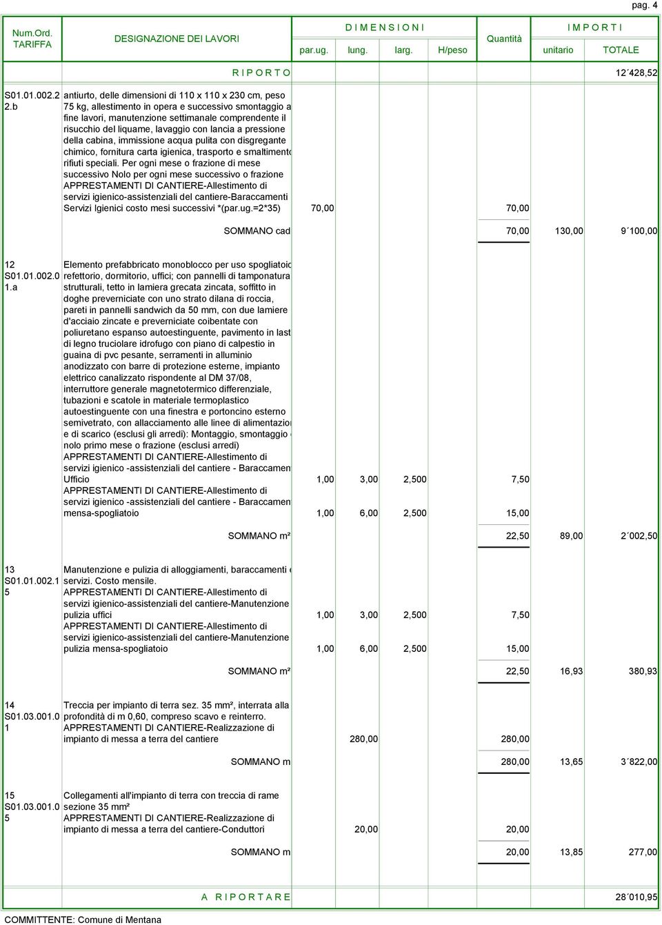 pulita con disgregante chimico, fornitura carta igienica, trasporto e smaltimento rifiuti speciali.