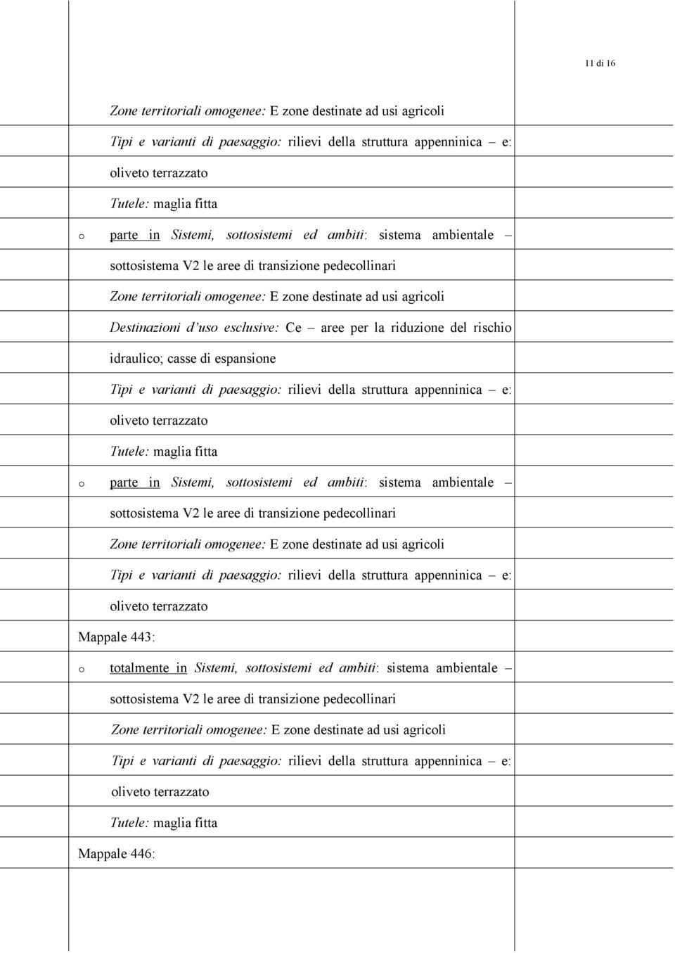 idraulic; casse di espansine Tipi e varianti di paesaggi: rilievi della struttura appenninica e: livet terrazzat Tutele: maglia fitta parte in Sistemi, sttsistemi ed ambiti: sistema ambientale