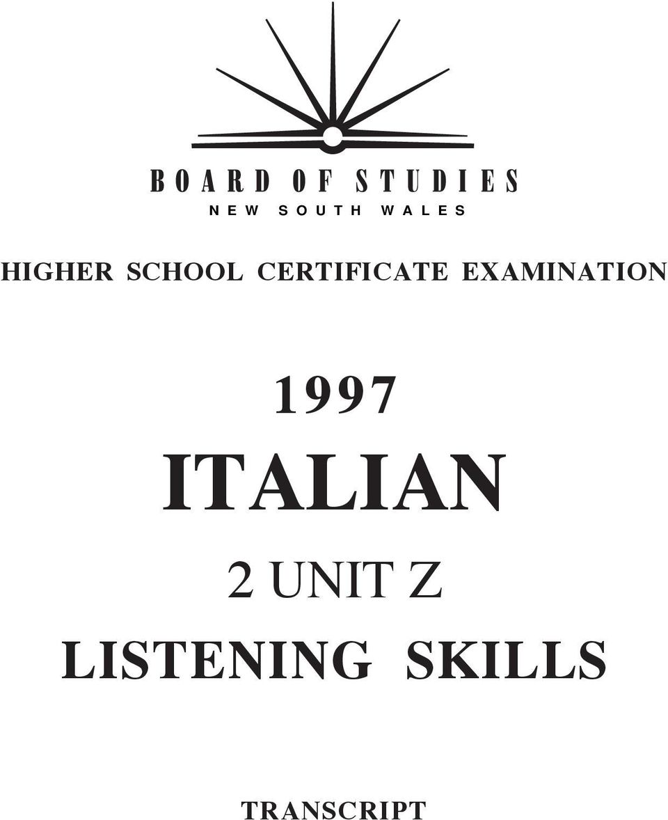 EXAMINATION 1997 ITALIAN 2