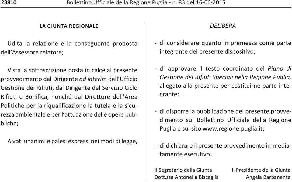 delle opere pubbliche; A voti unanimi e palesi espressi nei modi di legge, DELIBERA di considerare quanto in premessa come parte integrante del presente dispositivo; di approvare il testo coordinato