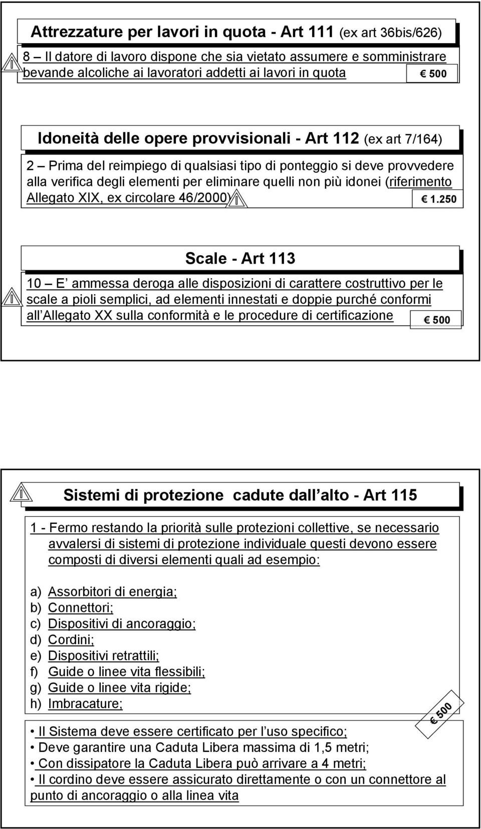 (riferimento Allegato XIX, ex circolare 46/2000) 1.