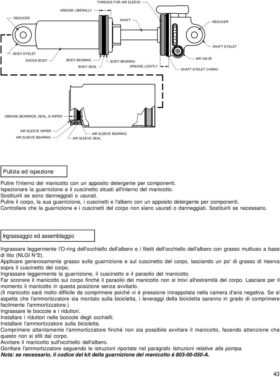 Ispezionare la guarnizione e il cuscinetto situati all'interno del manicotto. Sostituirli se sono danneggiati o usurati.