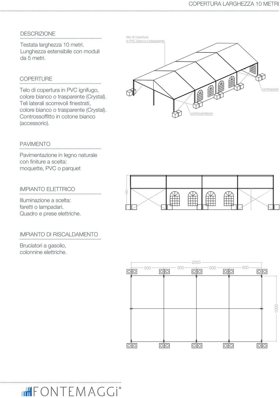 telo di copertura in PVC bianco o