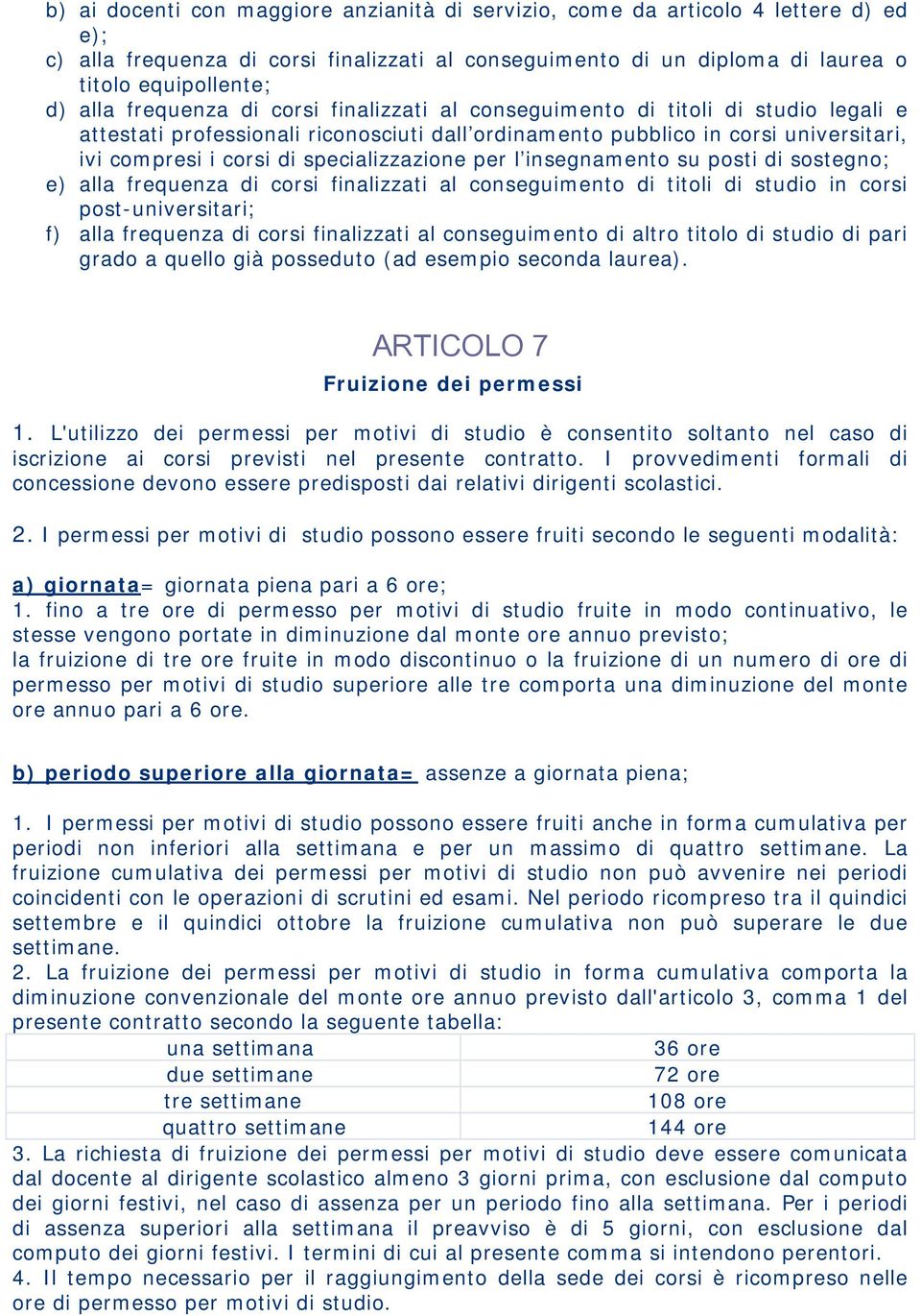 specializzazione per l insegnamento su posti di sostegno; e) alla frequenza di corsi finalizzati al conseguimento di titoli di studio in corsi post-universitari; f) alla frequenza di corsi