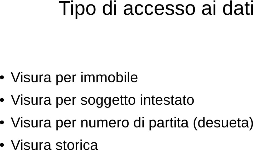 soggetto intestato Visura per