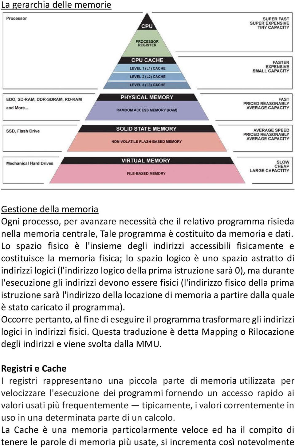 istruzione sarà 0), ma durante l'esecuzione gli indirizzi devono essere fisici (l'indirizzo fisico della prima istruzione sarà l'indirizzo della locazione di memoria a partire dalla quale è stato