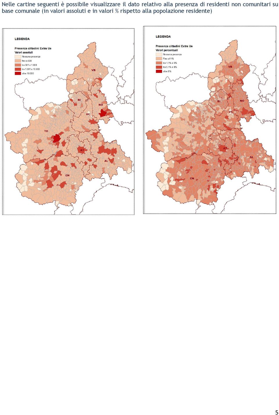 comunitari su base comunale (in valori assoluti