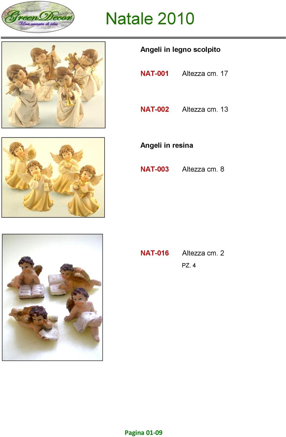 13 Angeli in resina NAT-003 Altezza