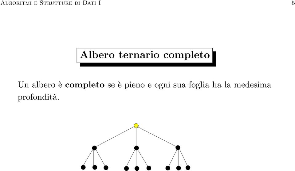 albero è completo se è pieno e