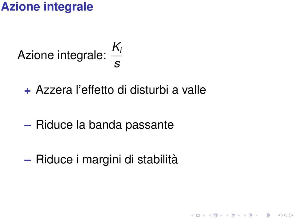 effetto di disturbi a valle