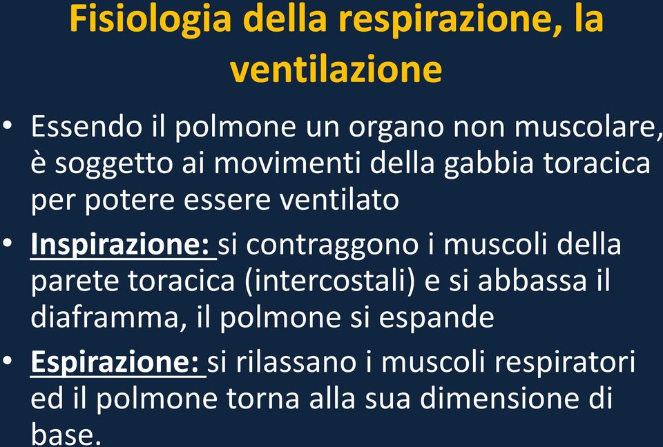 contraggono i muscoli della parete toracica (intercostali) e si abbassa il diaframma, il polmone