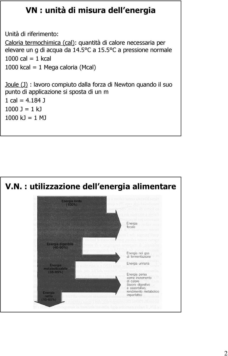 5 C a pressione normale 1000 cal = 1 kcal 1000 kcal = 1 Mega caloria (Mcal) Joule (J) : lavoro compiuto