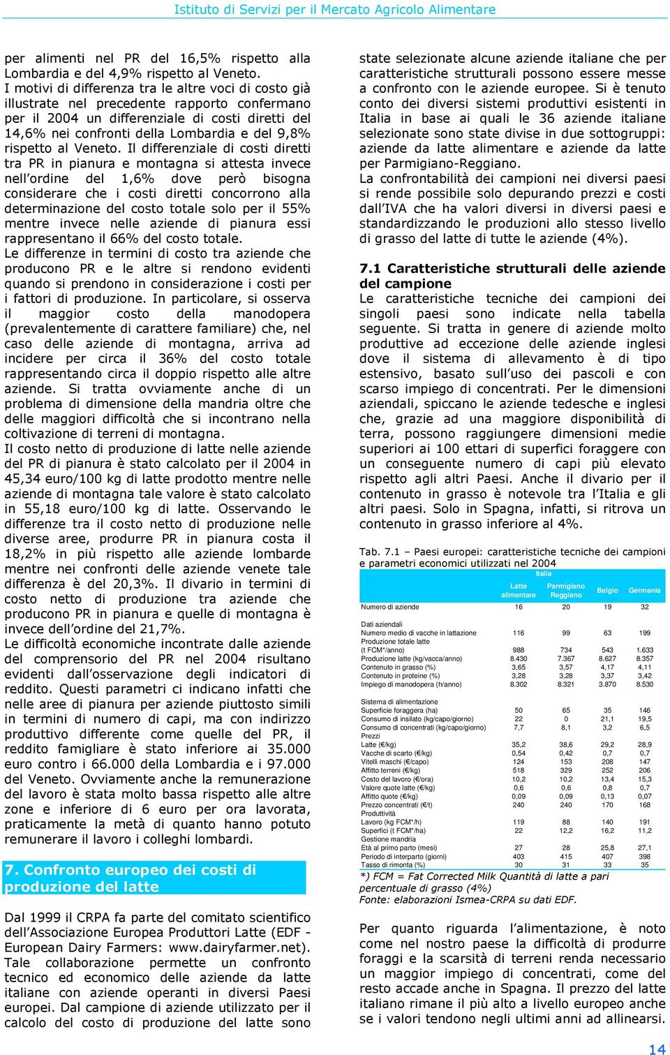 33 Produzione latte (kg/vacca/anno).430 7.37.7.37 Contenuto in grasso () 3, 3,7 4,17 4,11 Contenuto in proteine () 3, 3, 3,37 3,4 Impiego di manodopera (h/anno).30.31 3.70.