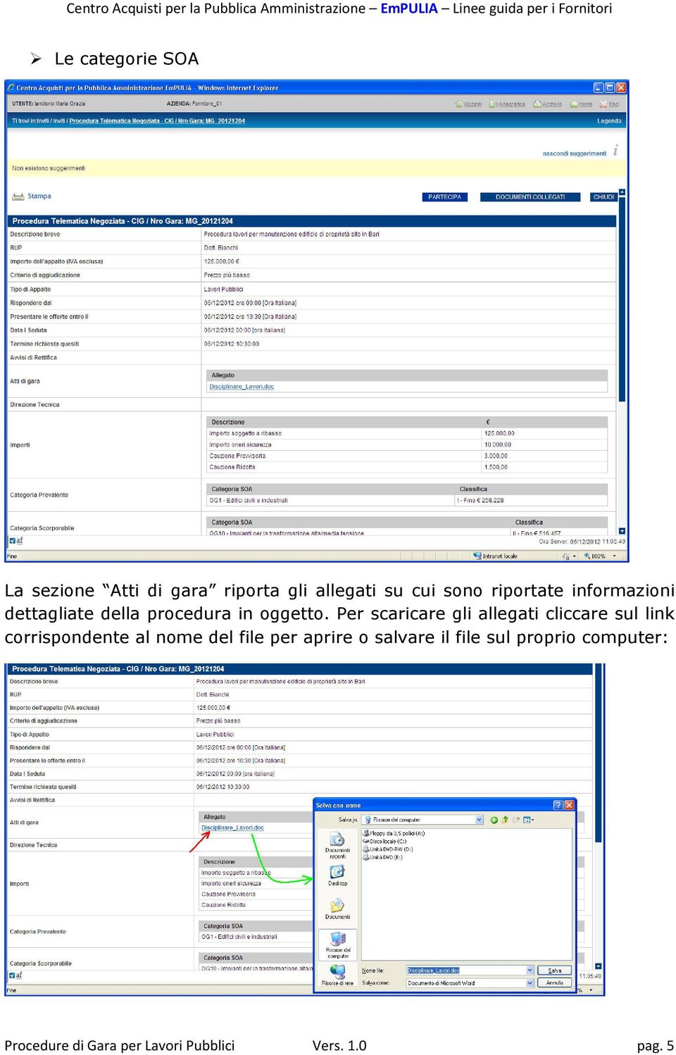 Per scaricare gli allegati cliccare sul link corrispondente al nome del file