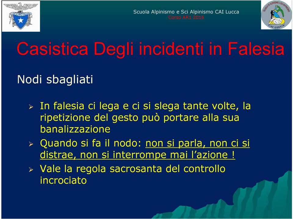 banalizzazione Quando si fa il nodo: non si parla, non ci si distrae, non