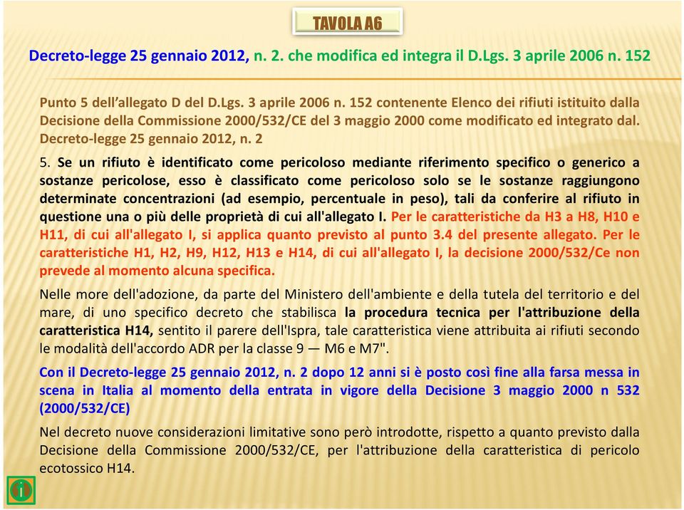 Decreto legge 25 gennaio 2012, n. 2 5.