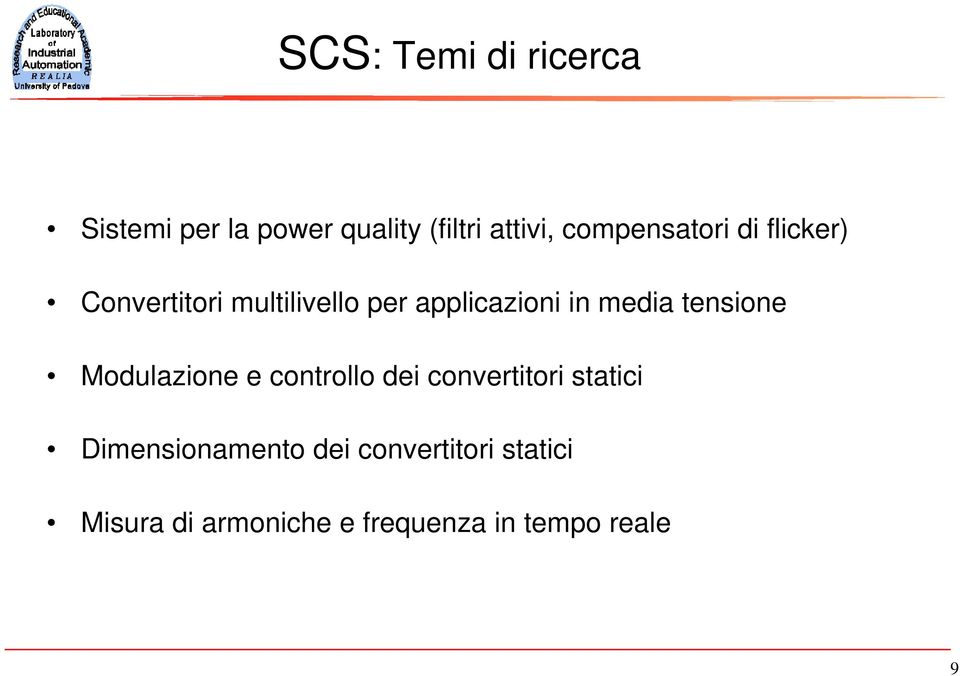 media tensione Modulazione e controllo dei convertitori statici