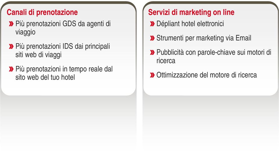 reale dal sito web del tuo hotel Servizi di marketing on line Dépliant hotel elettronici Strumenti per