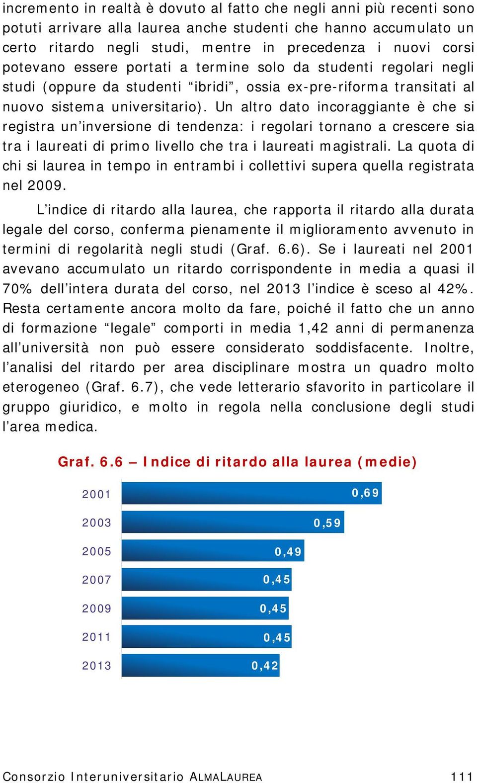 Un altro dato incoraggiante è che si registra un inversione di tendenza: i regolari tornano a crescere sia tra i laureati di primo livello che tra i laureati magistrali.