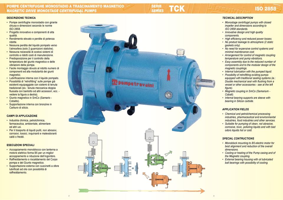 Nessuna necessità di costosi sistemi di controllo e ridotti costi di manutenzione. Predisposizione per il controllo della temperatura del giunto magnetico e delle vibrazioni della pompa.