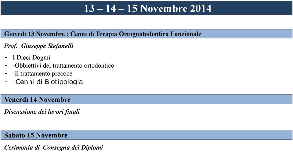 Giuseppe Stefanelli - I Dieci Dogmi - -Obbiettivi del trattamento ortodontico -