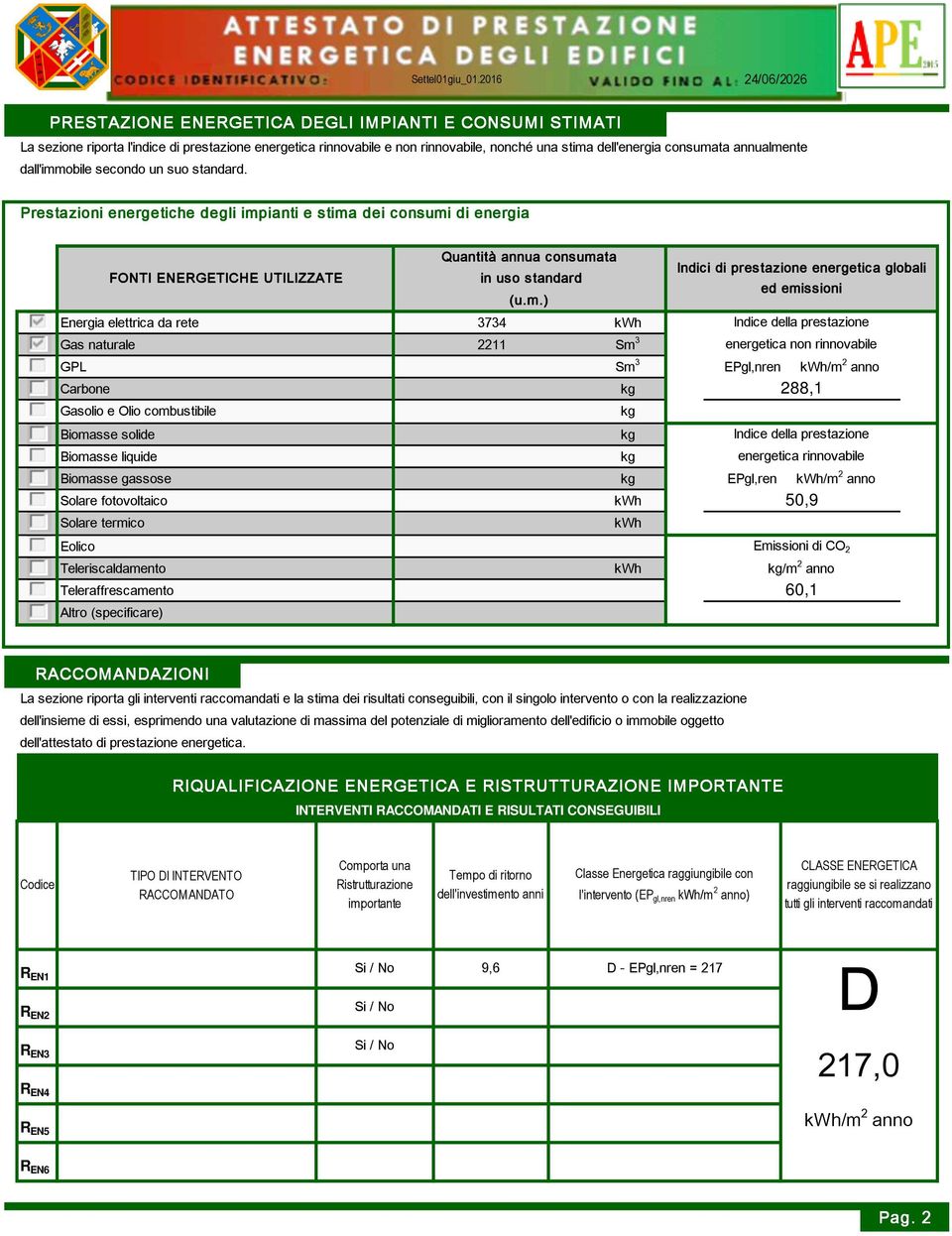 Prestazioni energetiche degli imp