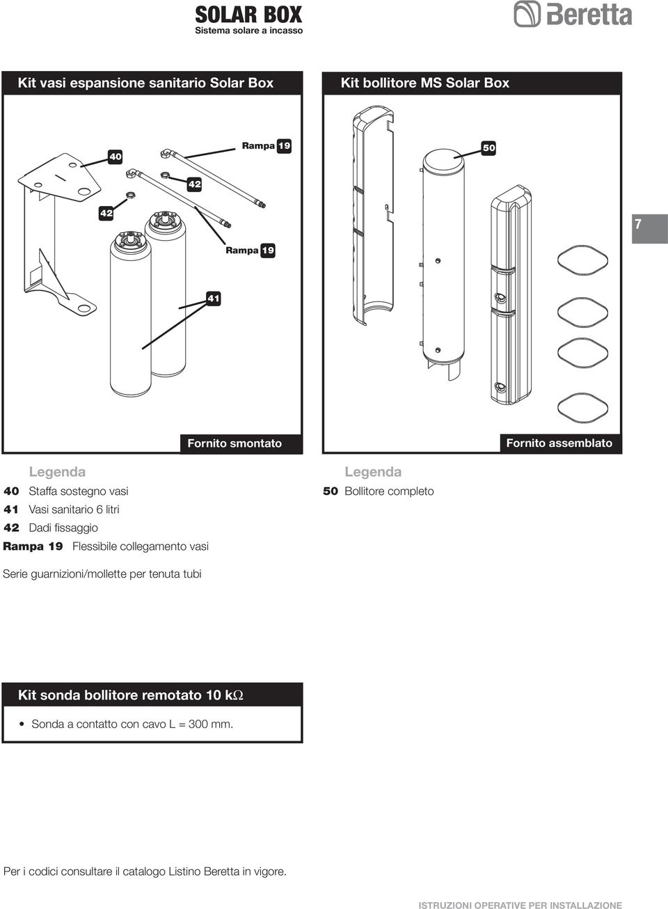 Flessibile collegamento vasi Legenda 50 Bollitore completo Serie guarnizioni/mollette per tenuta tubi Kit sonda