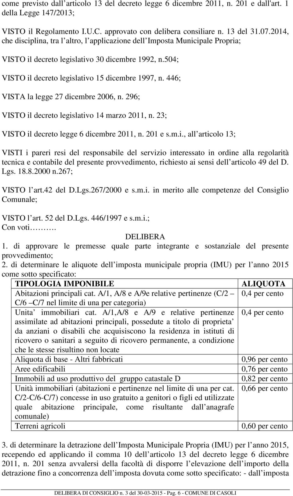 446; VISTA la legge 27 dic