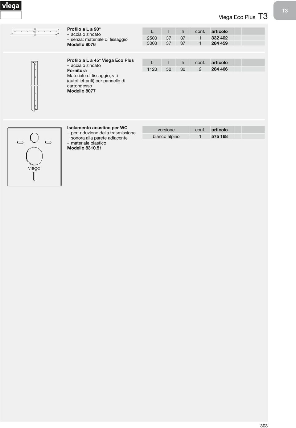 per pannello di cartongesso Modello 8077 20 l 50 30 2 284 466 575 68 Isolamento acustico per WC -- per: