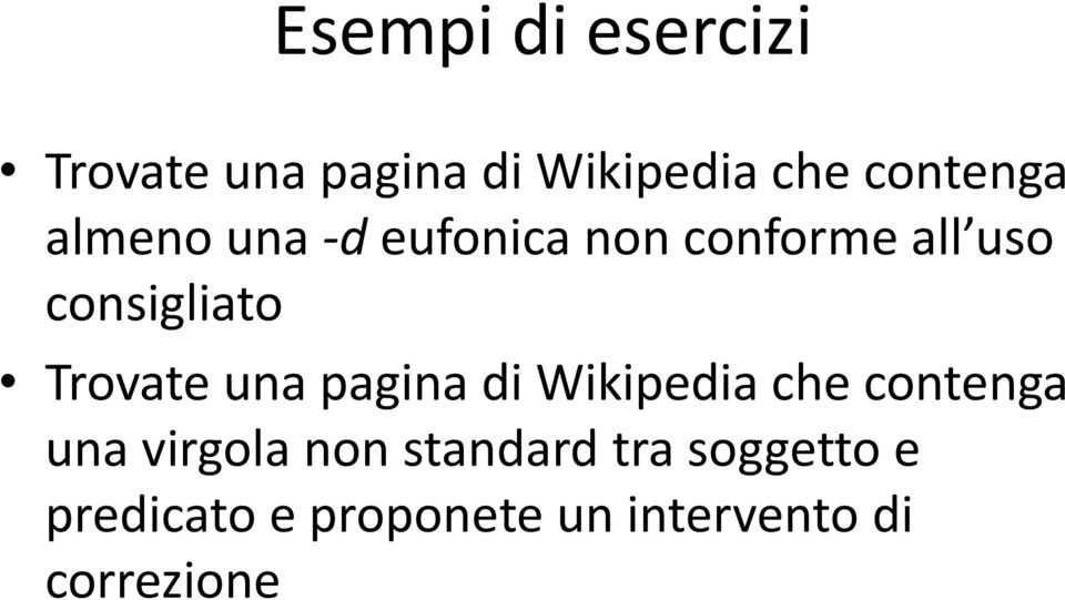 una pagina di Wikipedia che contenga una virgola non standard