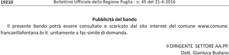 consultato e scaricato dal sito internet del comune www.comune. francavillafontana.