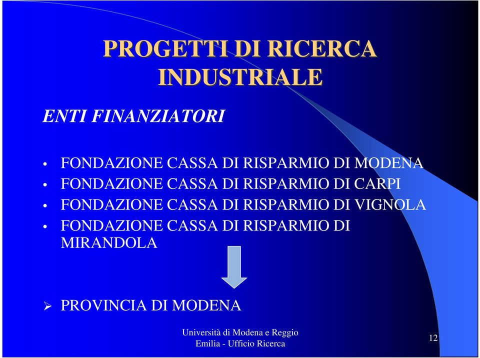 FONDAZIONE CASSA DI RISPARMIO DI VIGNOLA