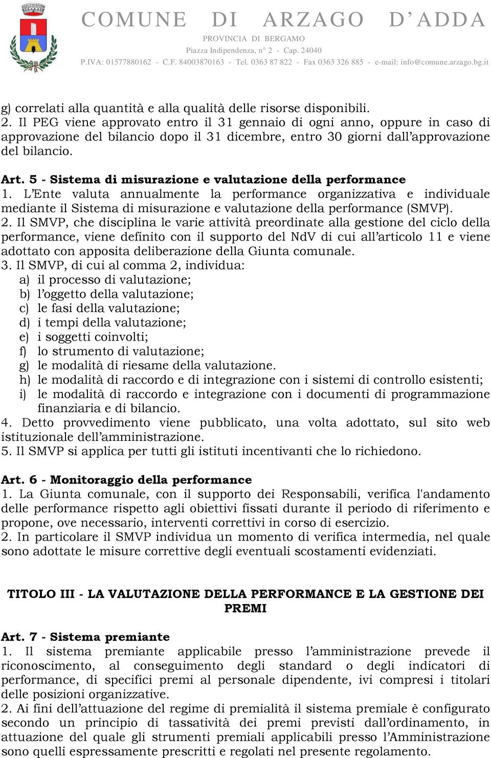 5 - Sistema di misurazione e valutazione della performance 1.