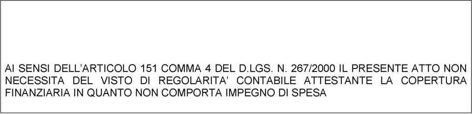 DI REGOLARITA CONTABILE ATTESTANTE LA COPERTURA