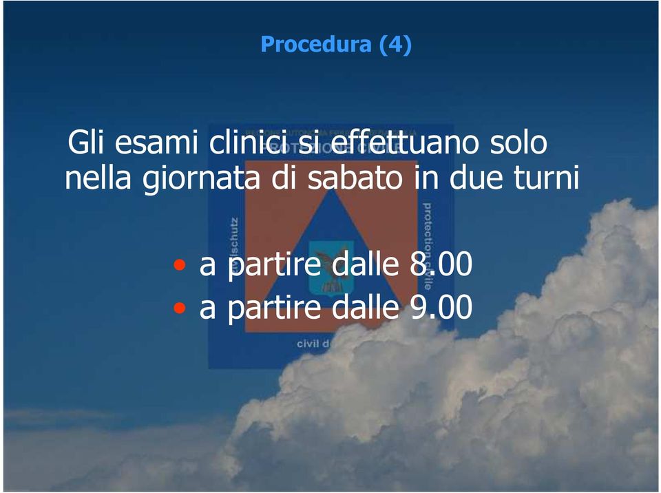 giornata di sabato in due turni