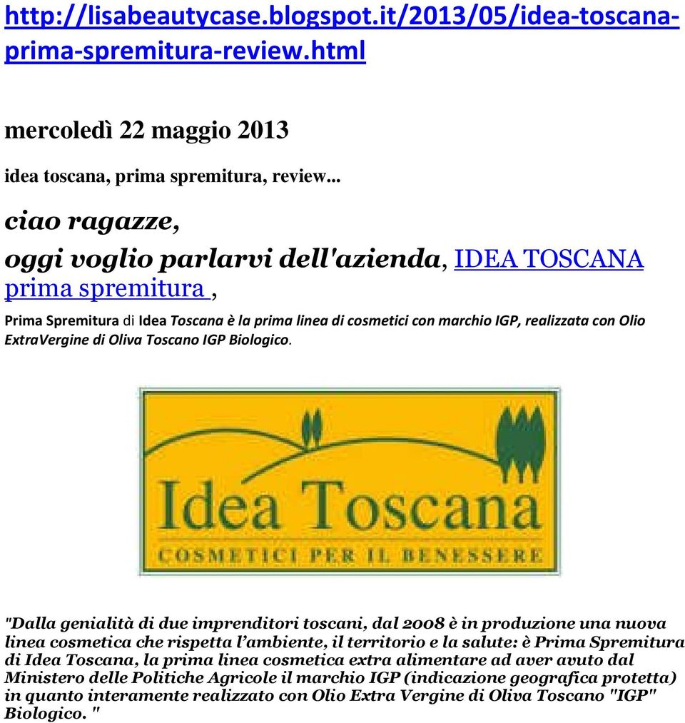 Oliva Toscano IGP Biologico.