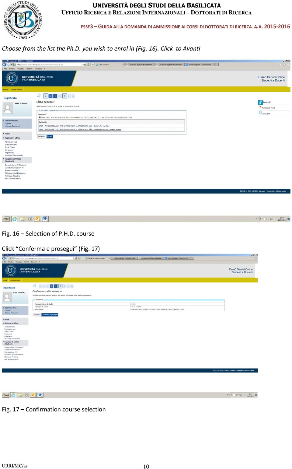 Click to Avanti Fig. 16 Selection of P.H.D.