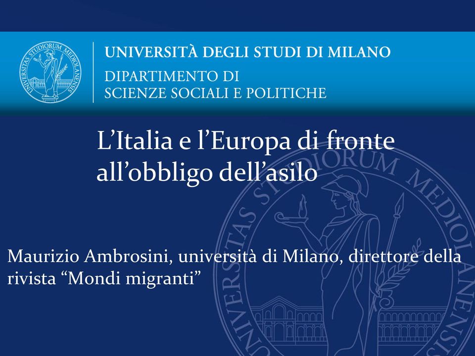 Ambrosini, università di Milano,