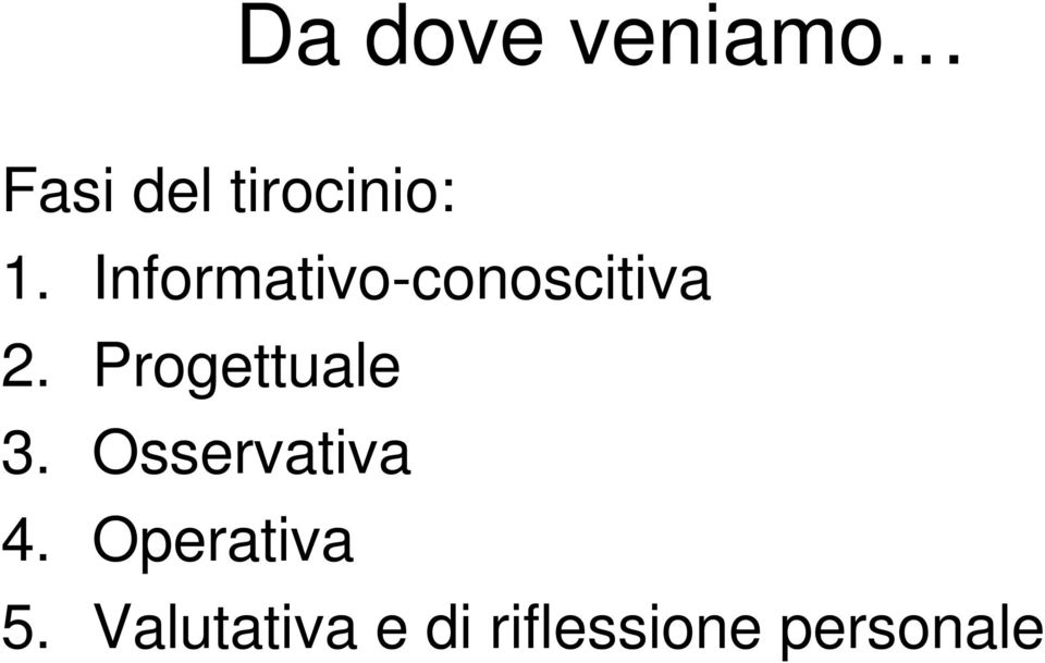 Progettuale 3. Osservativa 4.