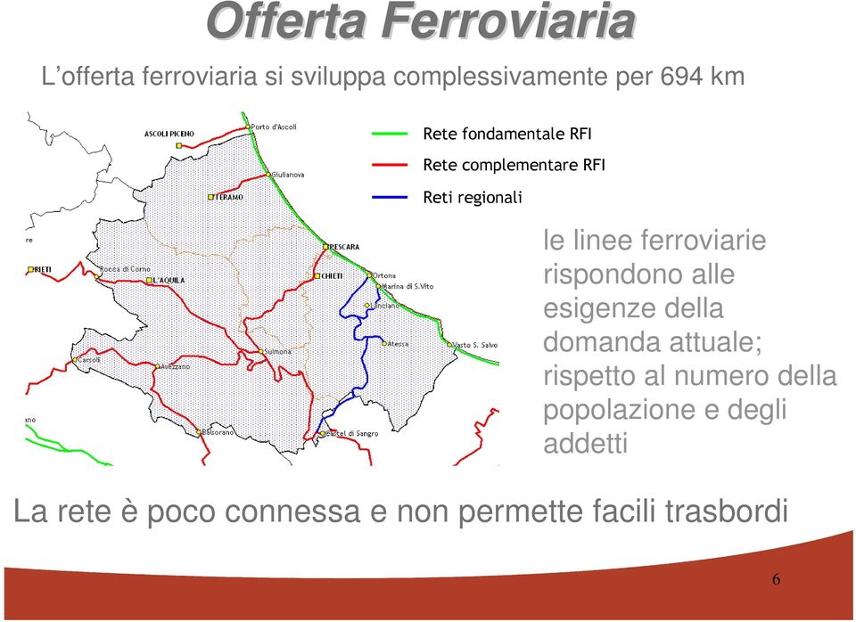 ferroviarie rispondono alle esigenze della domanda attuale; rispetto al numero