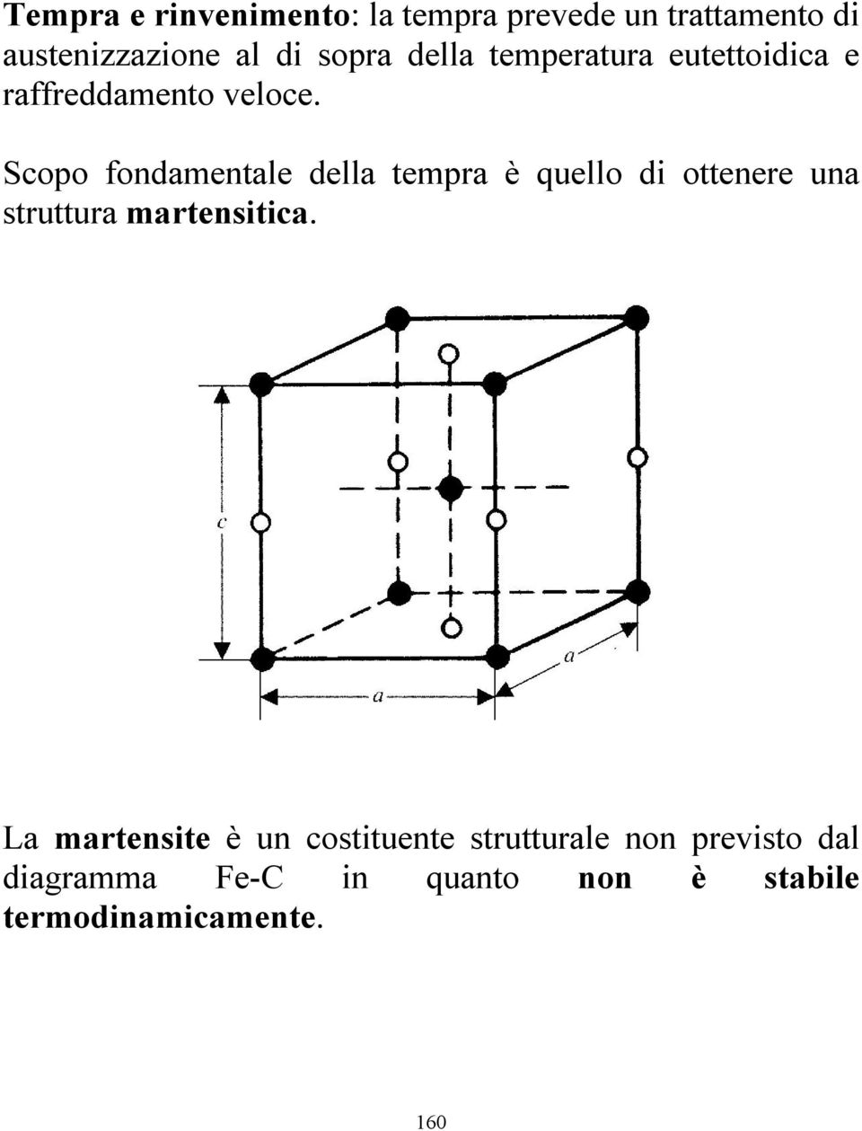 Scopo fondamentale della tempra è quello di ottenere una struttura martensitica.