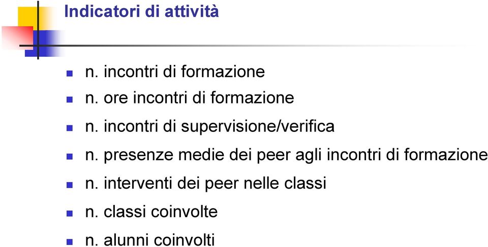 incontri di supervisione/verifica n.