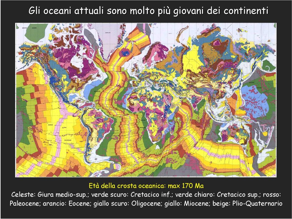 ; verde scuro: Cretacico inf.; verde chiaro: Cretacico sup.