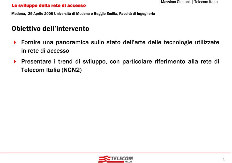 rete di accesso Presentare i trend di sviluppo, con