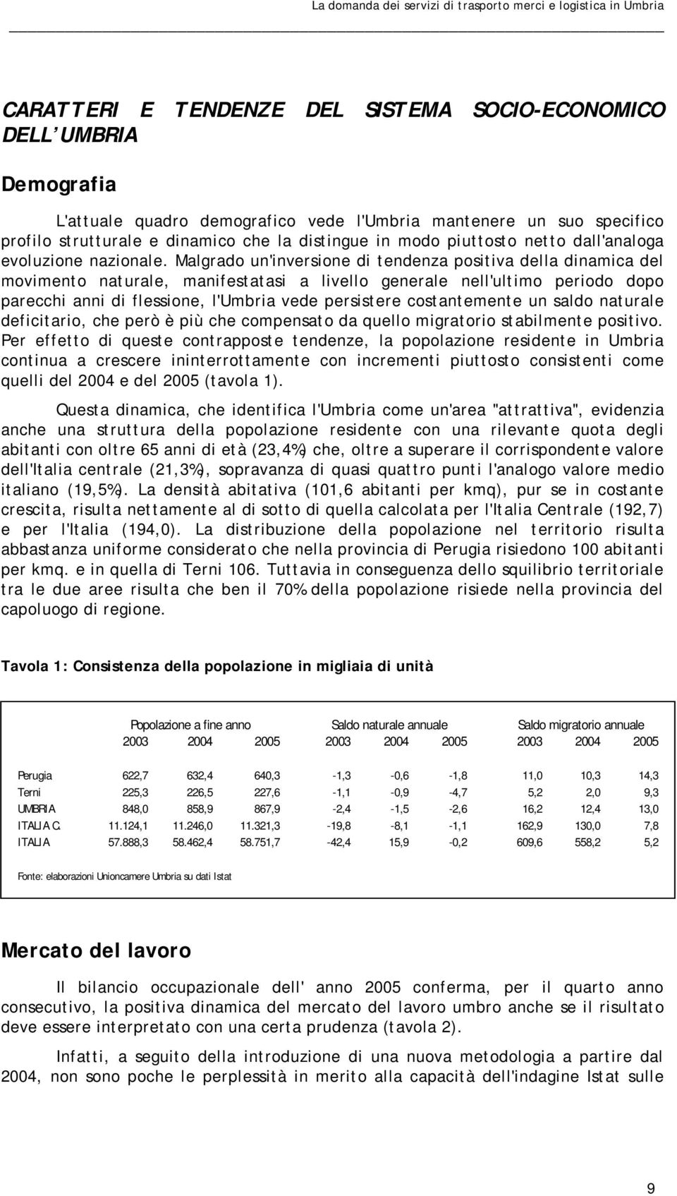 Malgrado un'inversione di tendenza positiva della dinamica del movimento naturale, manifestatasi a livello generale nell'ultimo periodo dopo parecchi anni di flessione, l'umbria vede persistere