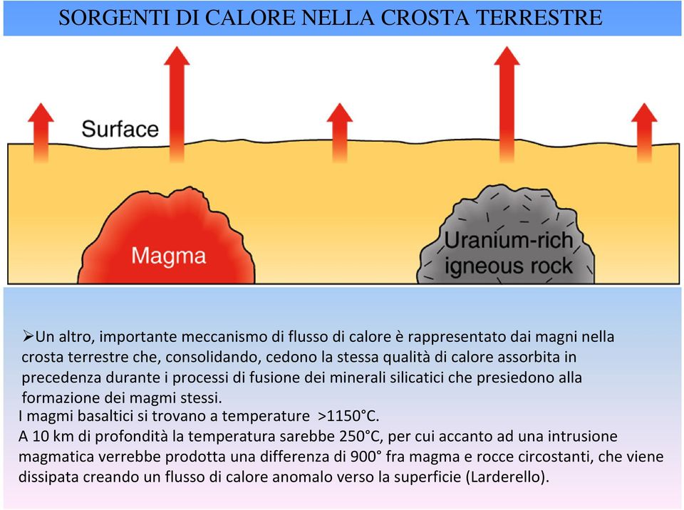 dei magmi stessi. I magmi basaltici si trovano a temperature >1150 C.