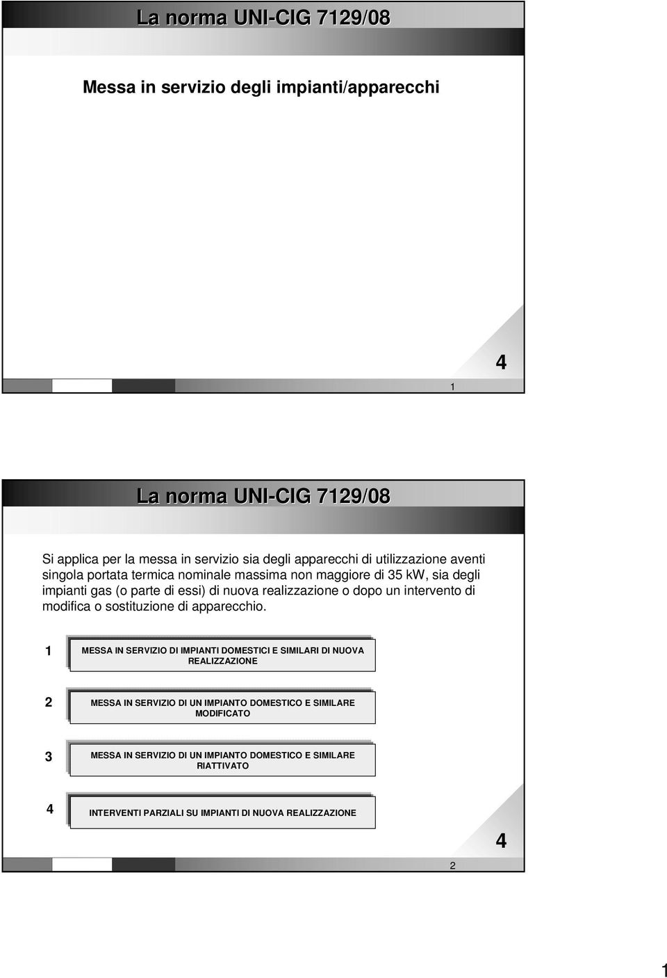 degli impianti gas (o parte di essi) di nuova realizzazione o dopo un intervento di modifica o sostituzione di apparecchio.