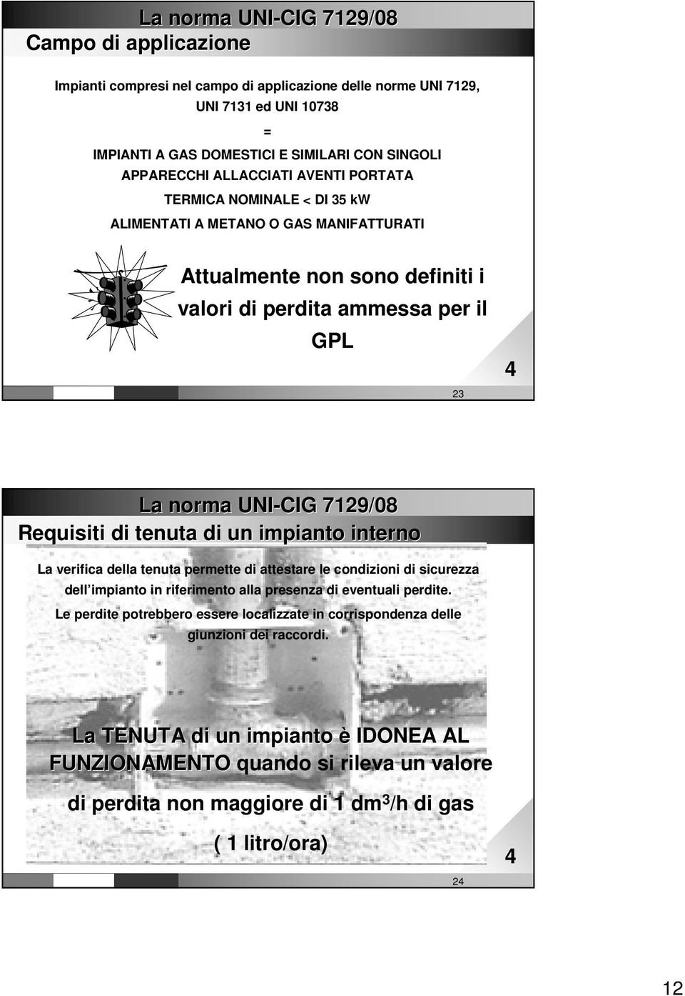 it R08 23 23 Requisiti di tenuta di un impianto interno La verifica della tenuta permette di attestare le condizioni di sicurezza dell impianto in riferimento alla presenza di eventuali perdite.