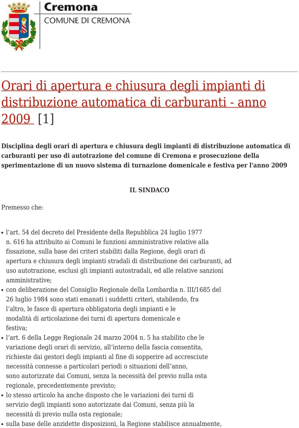 54 del decreto del Presidente della Repubblica 24 luglio 1977 n.